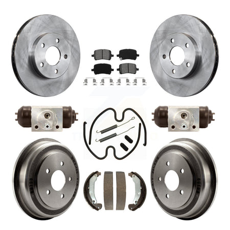 Front Rear Brake Rotor Semi-Metallic Pad & Drum Kit (9Pc) For Pontiac G5 Disc rear brakes K8S-105231