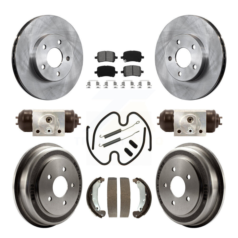 Front Rear Brake Rotor Semi-Metallic Pad & Drum Kit (9Pc) For Pontiac G5 Disc rear brakes K8S-105231
