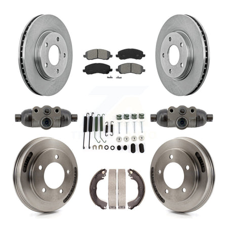 Front Rear Disc Brake Rotors Semi-Metallic Pads And Drum Kit (9Pc) For Mitsubishi Lancer K8S-105232