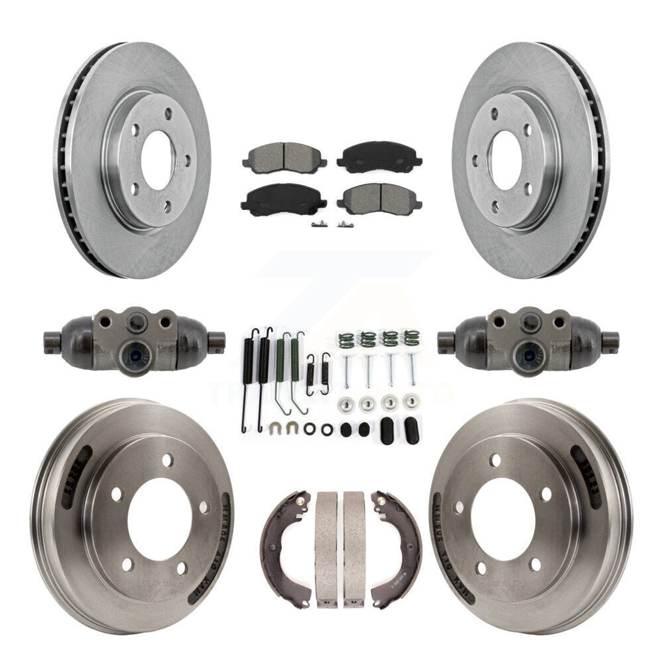 Front Rear Disc Brake Rotors Semi-Metallic Pads And Drum Kit (9Pc) For Mitsubishi Lancer K8S-105232