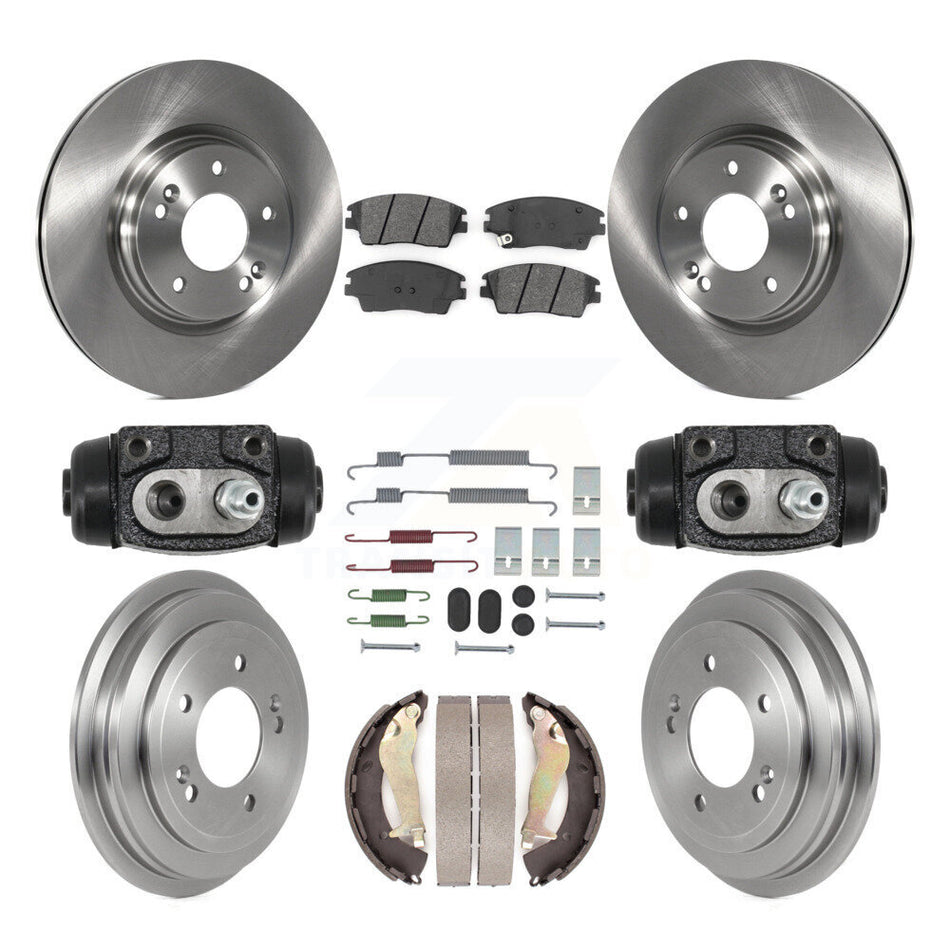 Front Rear Brake Rotors Semi-Metallic Pad & Drum Kit (9Pc) For 17-19 Hyundai Elantra 1.6L K8S-105235