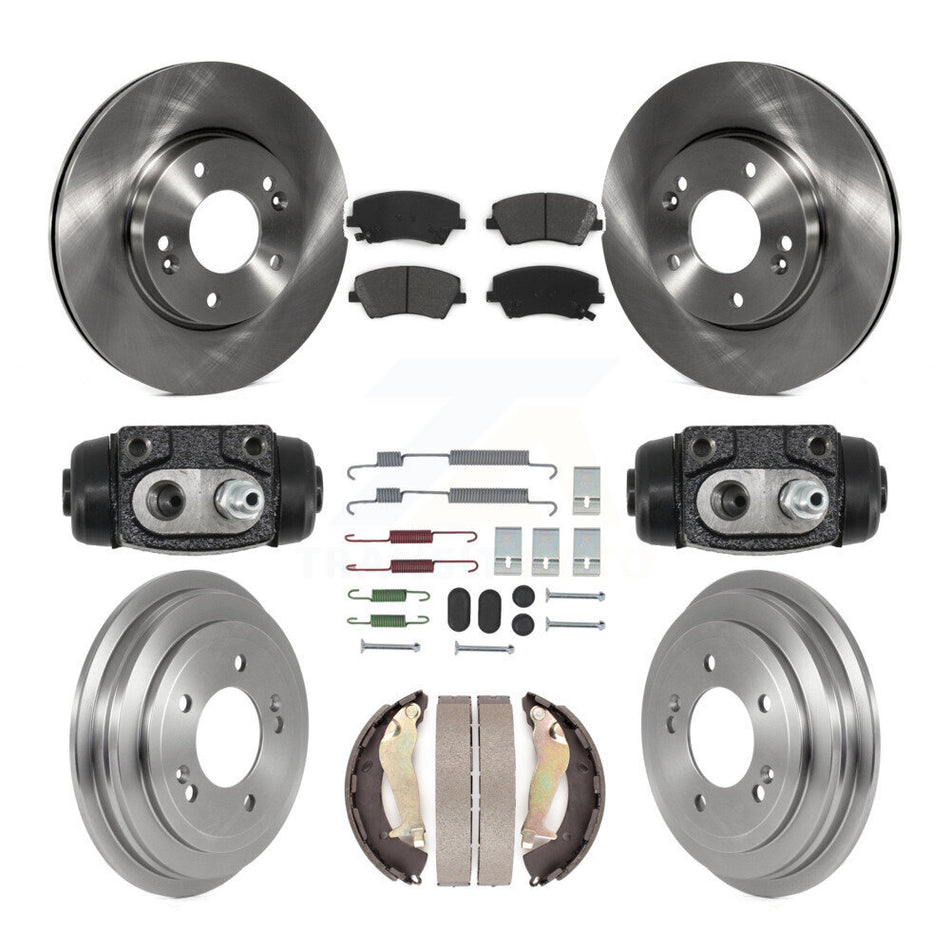 Front Rear Disc Brake Rotors Semi-Metallic Pads And Drum Kit (9Pc) For Hyundai Elantra K8S-105236