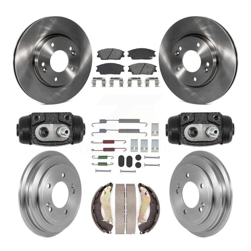 Front Rear Disc Brake Rotors Semi-Metallic Pad Drum Kit (9Pc) For 2020-2021 Hyundai Venue K8S-105237