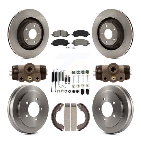 Front Rear Brake Rotors Semi-Metallic Pad & Drum Kit (9Pc) For 08-09 Dodge Caliber SXT/SE K8S-105239