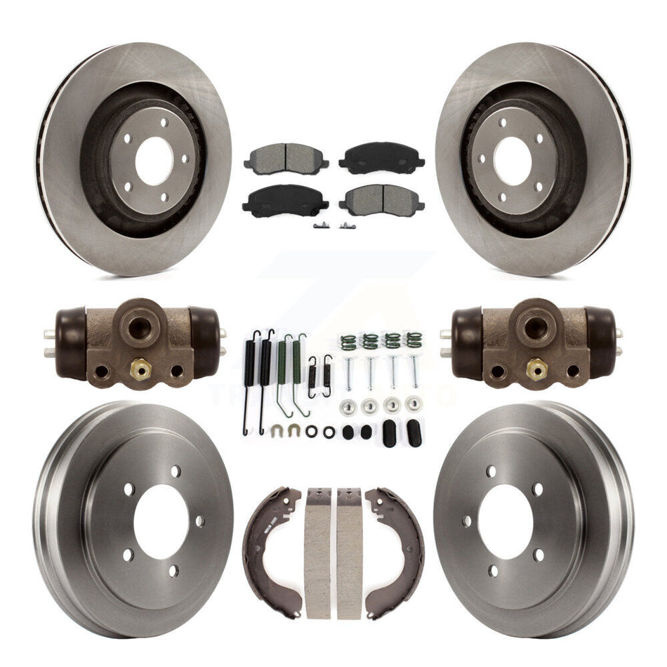 Front Rear Brake Rotors Semi-Metallic Pad & Drum Kit (9Pc) For 08-09 Dodge Caliber SXT/SE K8S-105239