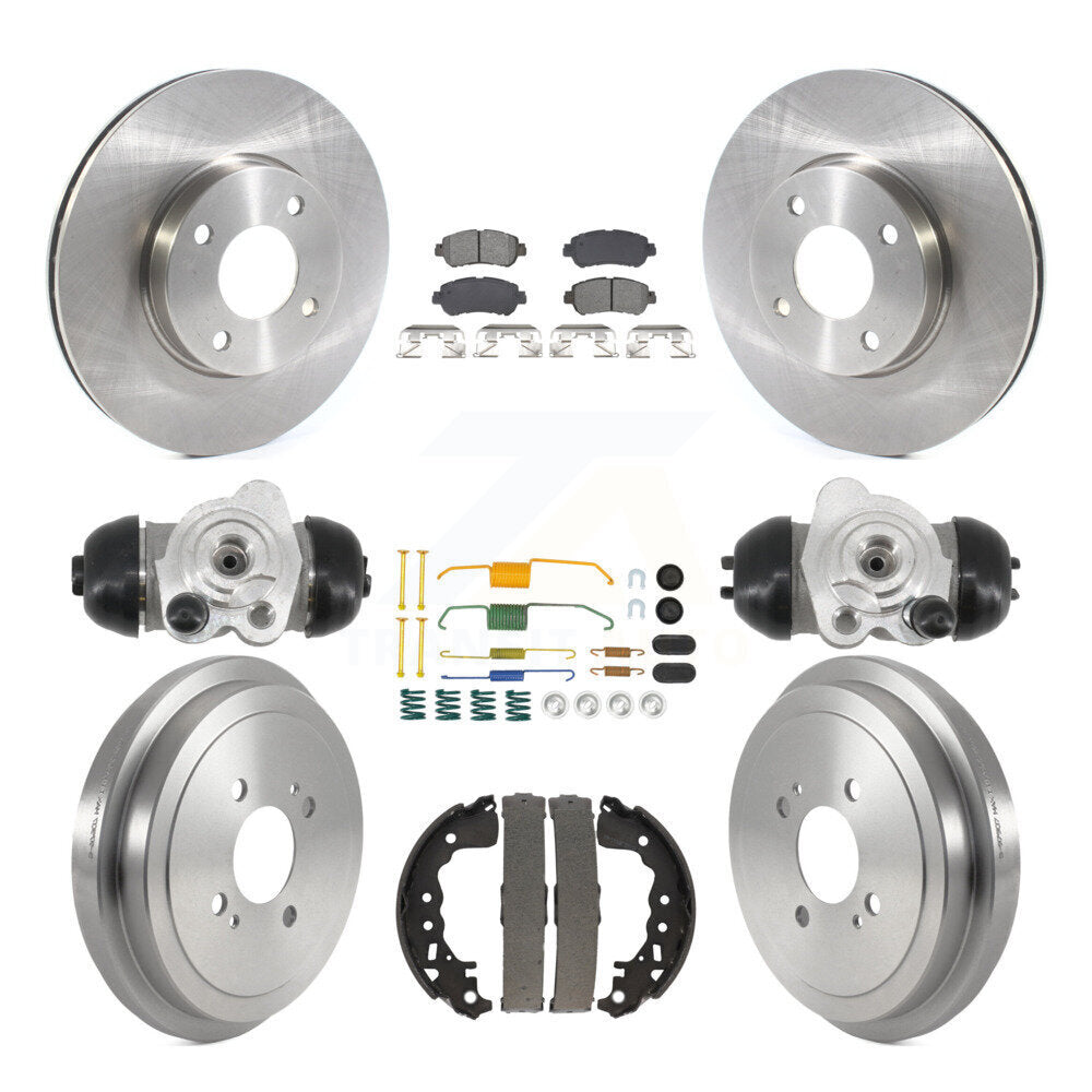 Front Rear Disc Brake Rotors Semi-Metallic Pads And Drum Kit (9Pc) For Nissan Kicks Versa K8S-105243
