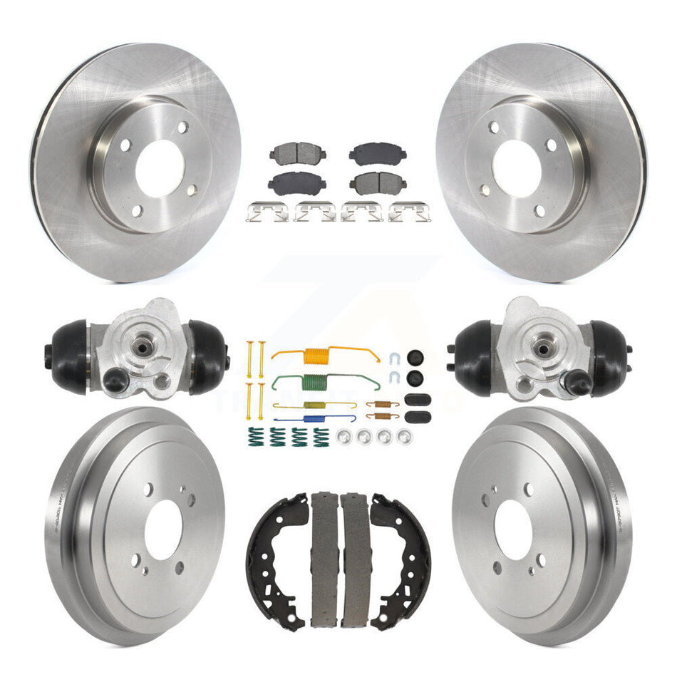 Front Rear Disc Brake Rotors Semi-Metallic Pads And Drum Kit (9Pc) For Nissan Kicks Versa K8S-105243