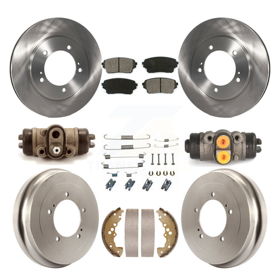Front Rear Disc Brake Rotors Semi-Metallic Pads And Drum Kit (9Pc) For Suzuki XL-7 K8S-105244