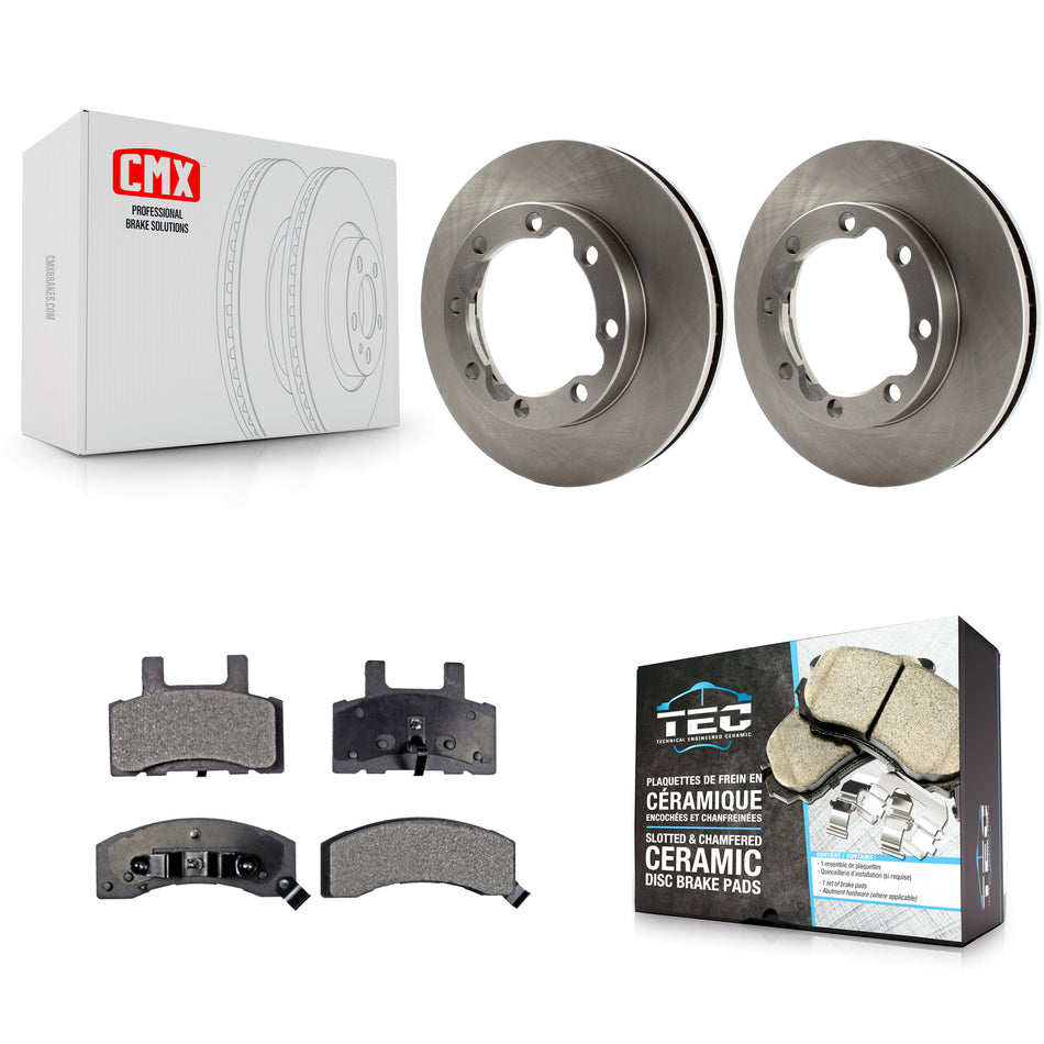 Front Disc Brake Rotors And Ceramic Pads Kit For Dodge Ram 2500 K3500 3500 Chevrolet GMC K8T-100011