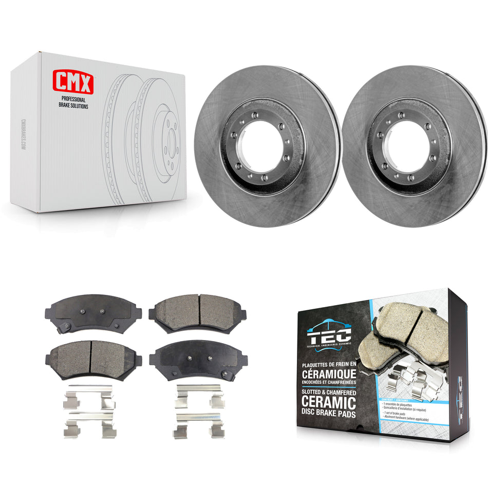 Front Disc Brake Rotors And Ceramic Pad Kit For Buick LeSabre Century Pontiac Grand Prix Chevrolet Venture Regal Oldsmobile Montana Bonneville Intrigue Silhouette Trans Sport K8T-100013