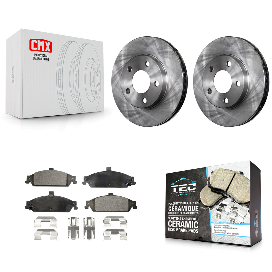 Front Disc Brake Rotors And Ceramic Pads Kit For Chevrolet Pontiac Grand Am Malibu Oldsmobile Alero Classic Cutlass K8T-100016