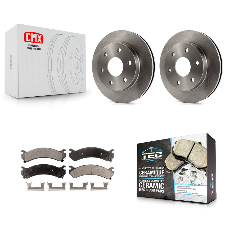 Front Disc Brake Rotors And Ceramic Pads Kit For 2006-2006 Chevrolet Express 2500 GMC Savana K8T-100019