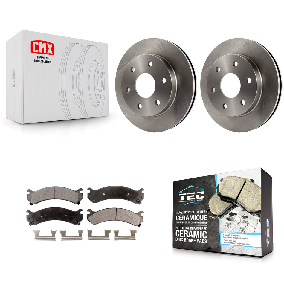 Front Disc Brake Rotors And Ceramic Pads Kit For 2006-2006 Chevrolet Express 2500 GMC Savana K8T-100019
