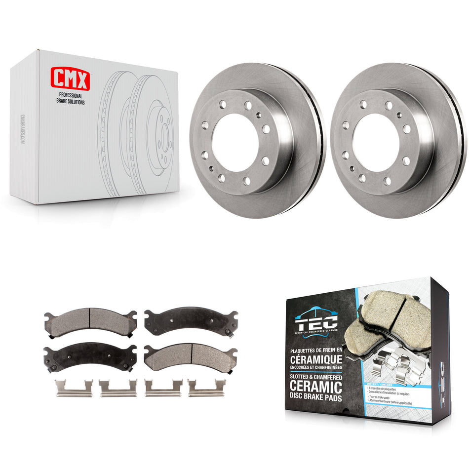 Front Disc Brake Rotors And Ceramic Pads Kit For Chevrolet Express 3500 GMC Savana Silverado HD Sierra Classic 4500 K8T-100024