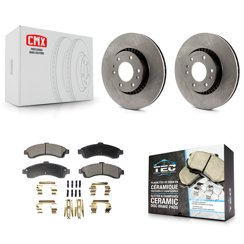 Front Disc Brake Rotors And Ceramic Pads Kit For Chevrolet Trailblazer GMC EXT Envoy XL Buick Rainier XUV SSR Isuzu Ascender Saab 9-7x K8T-100027