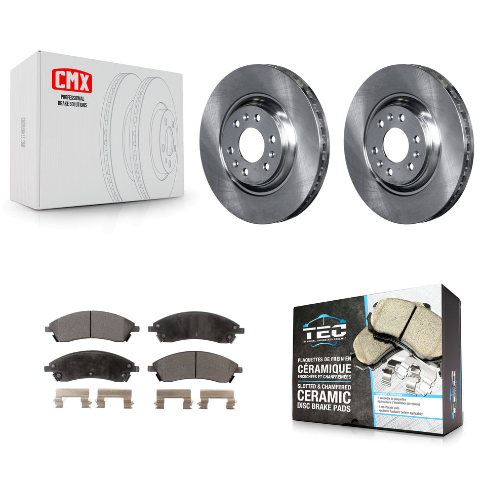 Front Disc Brake Rotors And Ceramic Pads Kit For 2004-2009 Cadillac SRX K8T-100044