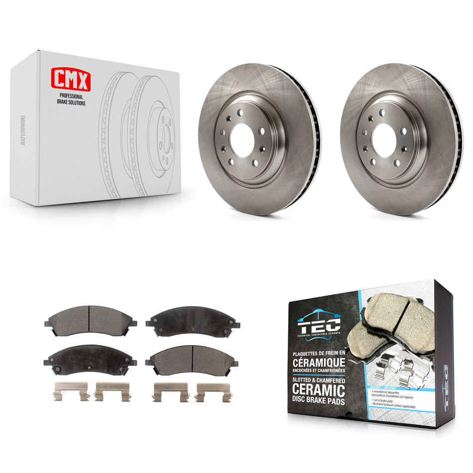 Front Disc Brake Rotors And Ceramic Pads Kit For Cadillac CTS STS Pontiac Bonneville K8T-100045