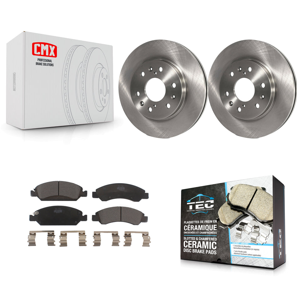 Front Disc Brake Rotors And Ceramic Pads Kit For Chevrolet Silverado 1500 GMC Sierra Tahoe Cadillac Yukon Suburban Escalade XL Classic XTS Avalanche ESV Express LD EXT Savana K8T-100047