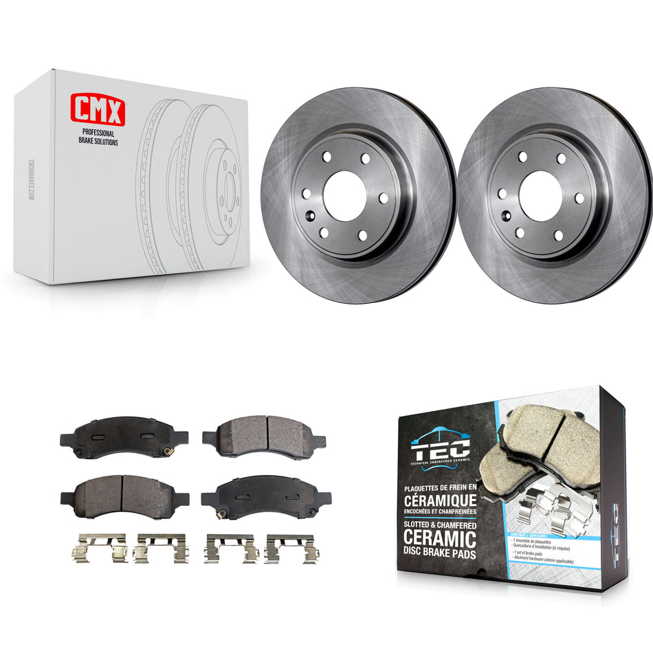 Front Disc Brake Rotors And Ceramic Pads Kit For Chevrolet Traverse GMC Acadia Buick Enclave Saturn Outlook Limited K8T-100064