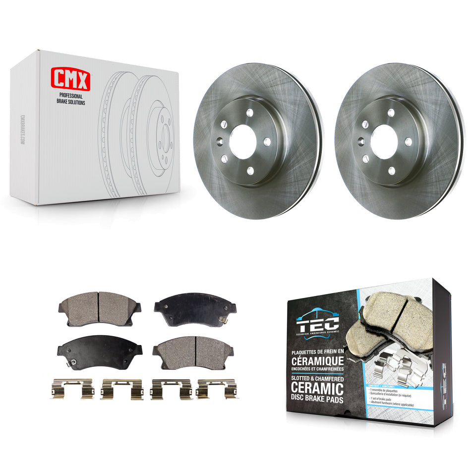 Front Disc Brake Rotors And Ceramic Pads Kit For Chevrolet Cruze Sonic Limited K8T-100082