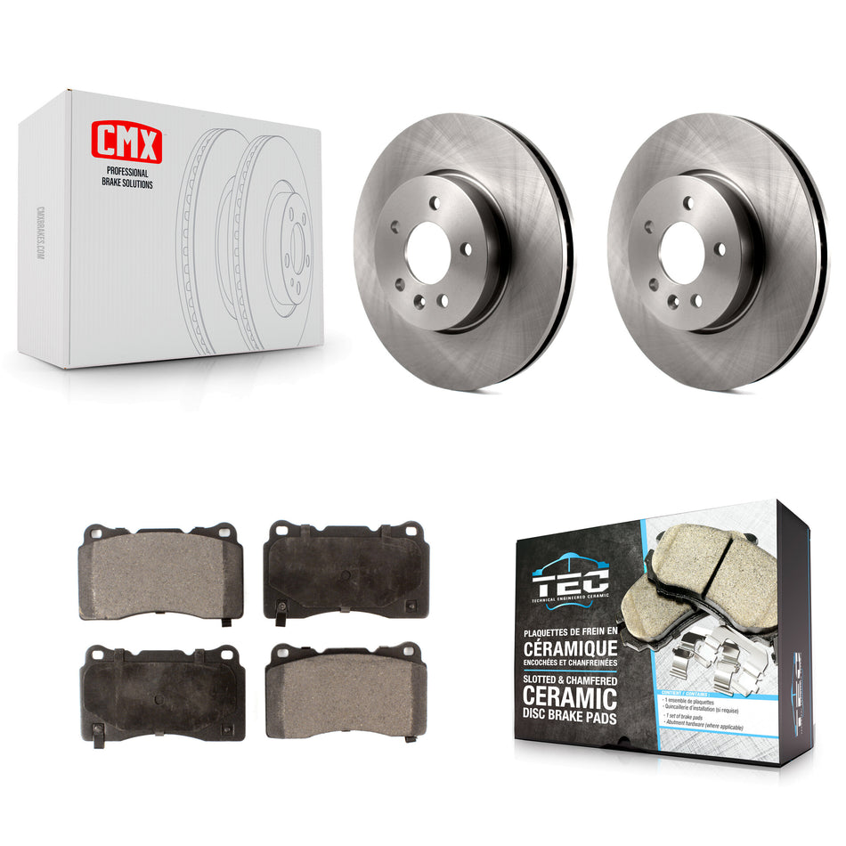 Front Disc Brake Rotors And Ceramic Pads Kit For Cadillac ATS K8T-100092