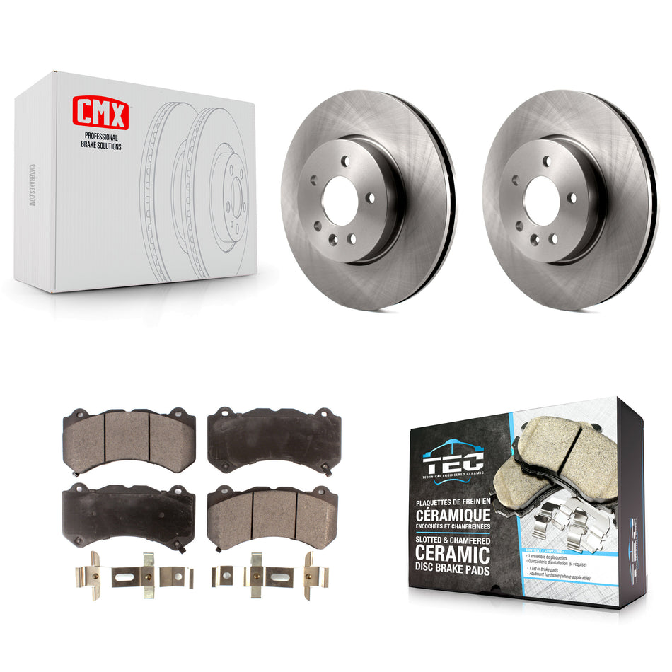 Front Disc Brake Rotors And Ceramic Pads Kit For Cadillac ATS V K8T-100093