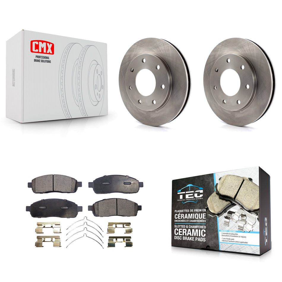 Front Disc Brake Rotors And Ceramic Pads Kit For 2004 Ford F-150 4WD With 7 Lug Wheels 11th Digit Of Vin Is C K8T-100108