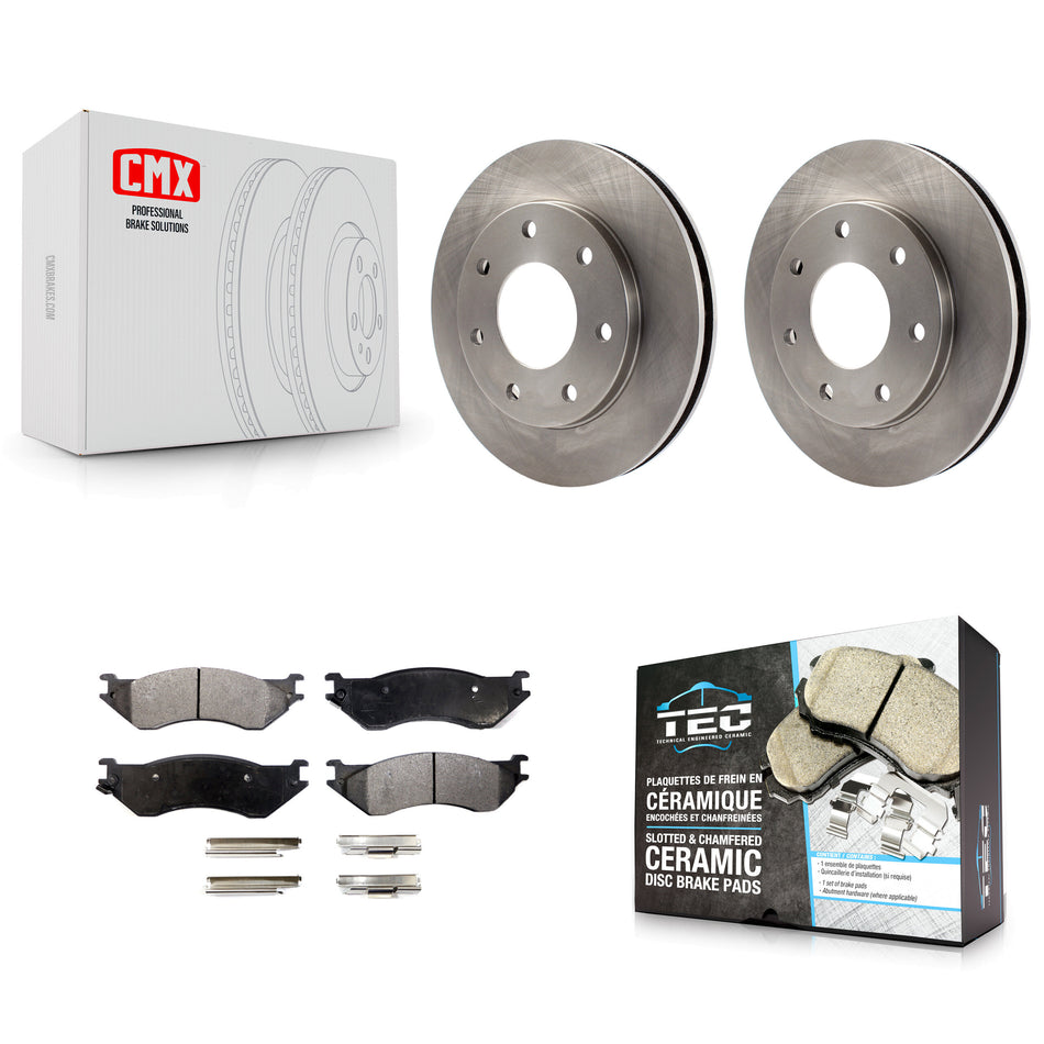 Front Disc Brake Rotors And Ceramic Pads Kit For Ford F-150 F-250 HD Heritage 4WD K8T-100109