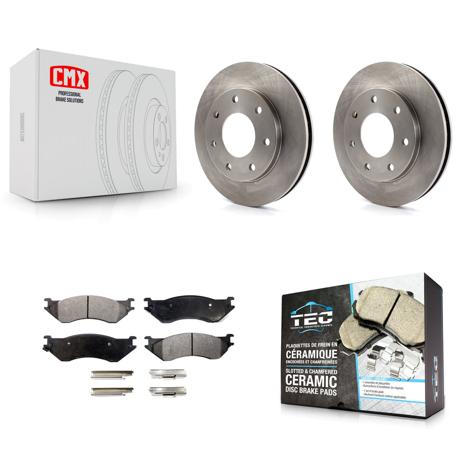 Front Disc Brake Rotors And Ceramic Pads Kit For Ford F-150 F-250 HD Heritage 4WD K8T-100109