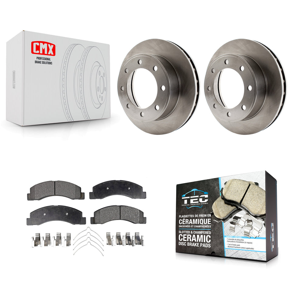 Front Disc Brake Rotors And Ceramic Pads Kit For Ford F-250 Super Duty F-350 Excursion 4WD K8T-100111