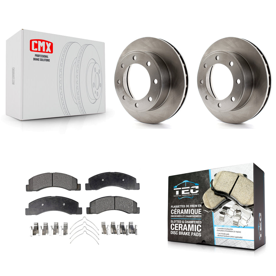 Front Disc Brake Rotors And Ceramic Pads Kit For Ford F-250 Super Duty F-350 Excursion 4WD K8T-100111