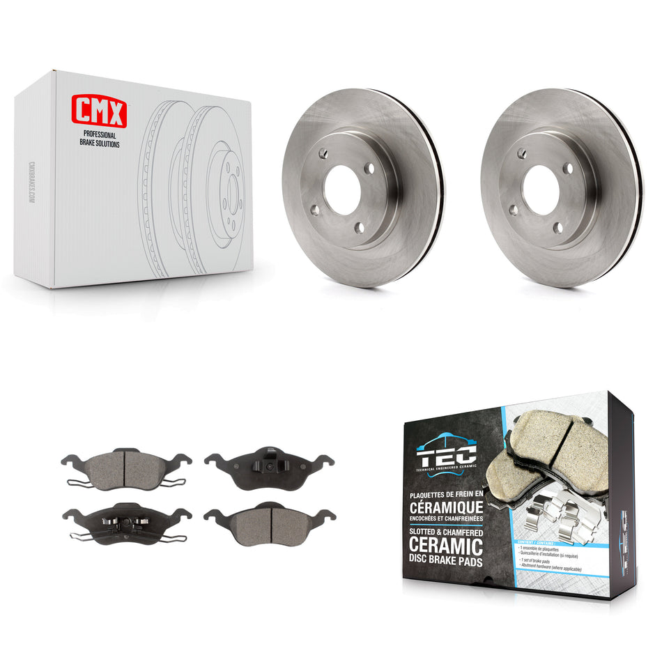 Front Disc Brake Rotors And Ceramic Pads Kit For Ford Focus K8T-100118
