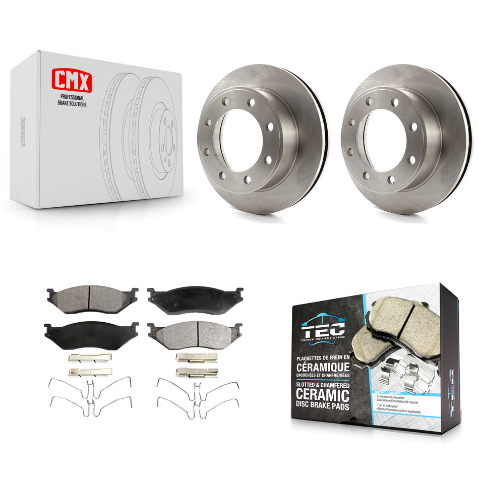 Front Disc Brake Rotors And Ceramic Pads Kit For Ford F-550 Super Duty F-450 K8T-100119