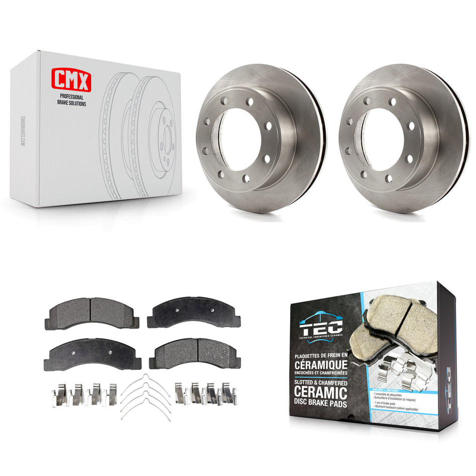 Front Disc Brake Rotors And Ceramic Pads Kit For Ford F-250 Super Duty F-350 Excursion K8T-100120