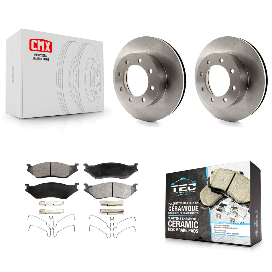 Front Disc Brake Rotors And Ceramic Pads Kit For Ford E-550 Super Duty F-450 F-550 Econoline K8T-100121