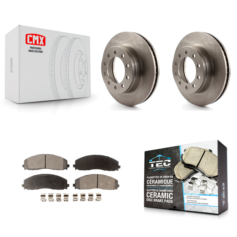 Front Disc Brake Rotors And Ceramic Pads Kit For Ford F-350 Super Duty F-250 K8T-100140