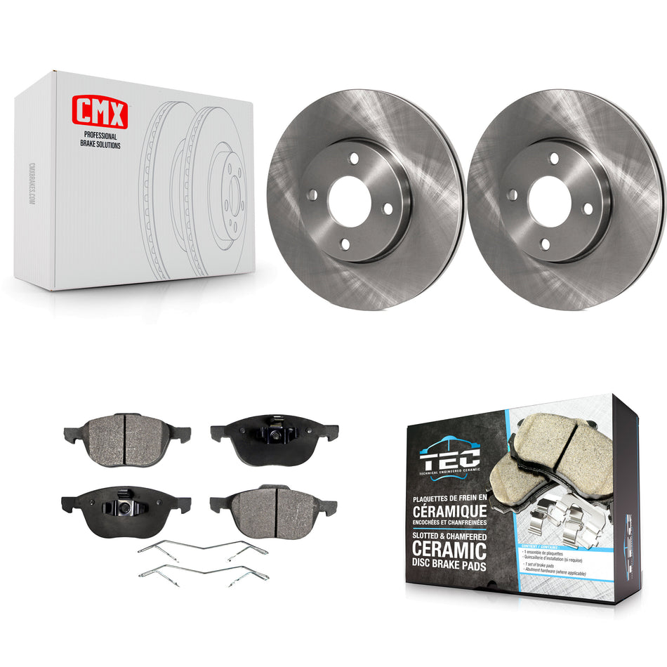 Front Disc Brake Rotors And Ceramic Pads Kit For 2005-2007 Ford Focus K8T-100142