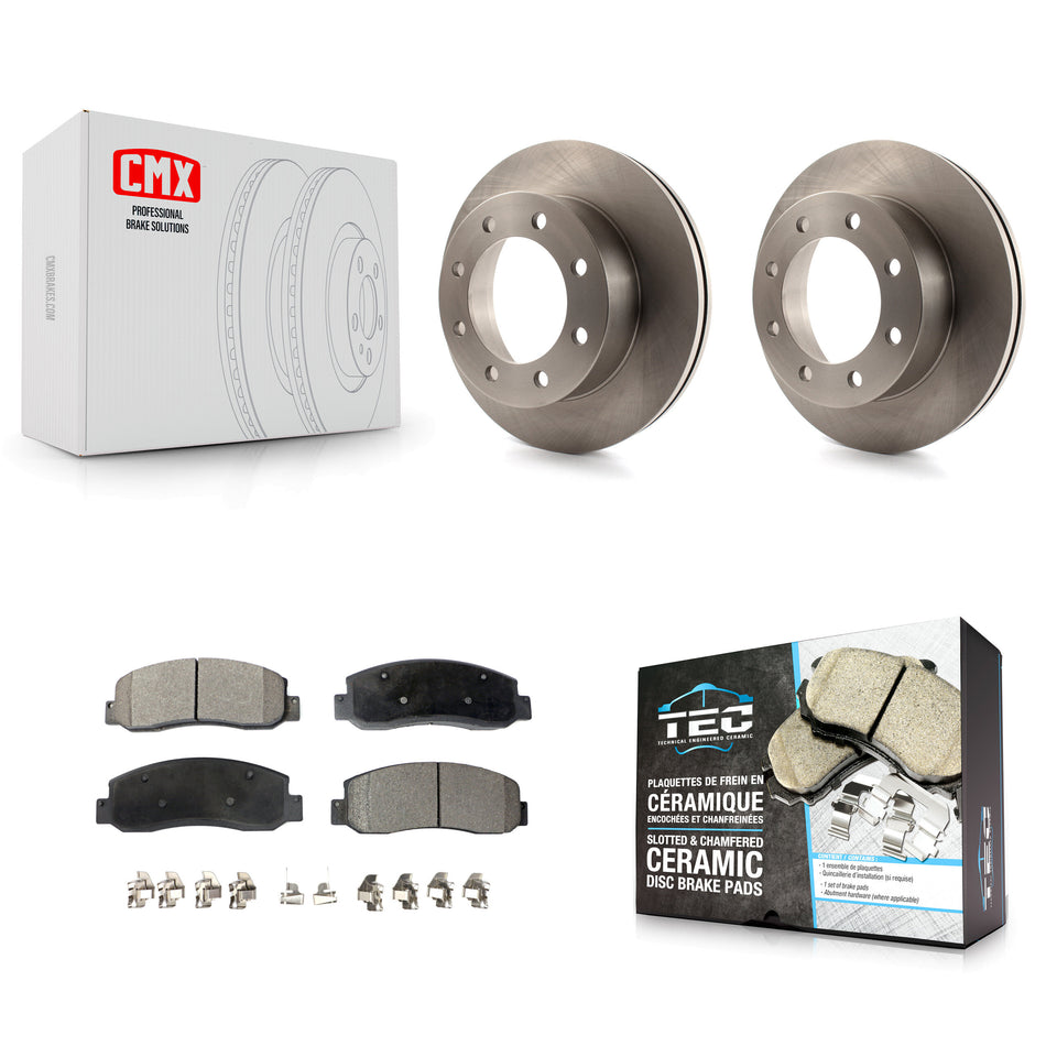 Front Disc Brake Rotors And Ceramic Pads Kit For Ford F-350 Super Duty F-450 K8T-100144