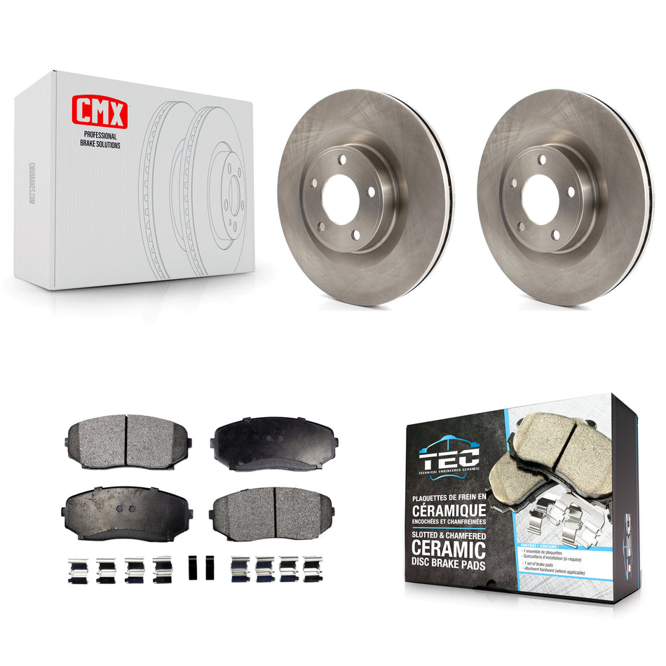 Front Disc Brake Rotors And Ceramic Pads Kit For Ford Edge Lincoln MKX K8T-100153