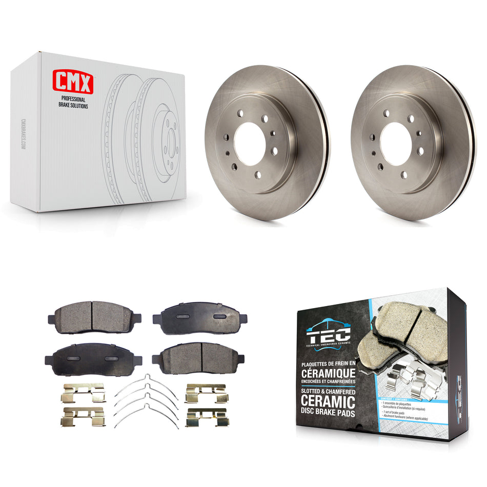 Front Disc Brake Rotors And Ceramic Pads Kit For 2009 Ford F-150 With 6 Lug Wheels K8T-100160