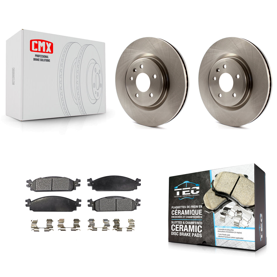 Front Disc Brake Rotors And Ceramic Pads Kit For 2009-2010 Lincoln MKS K8T-100162
