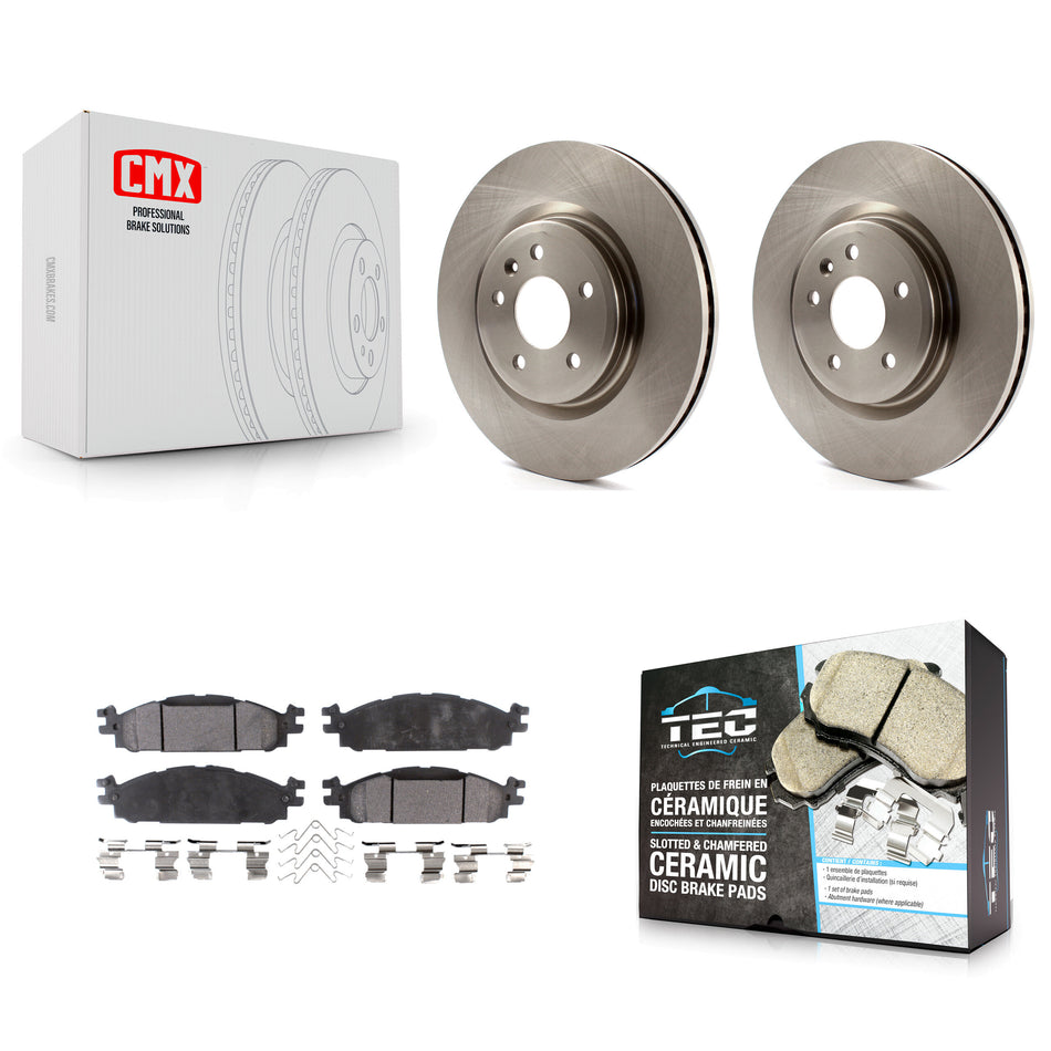 Front Disc Brake Rotors And Ceramic Pads Kit For Ford Explorer Taurus Flex Lincoln MKT MKS K8T-100163