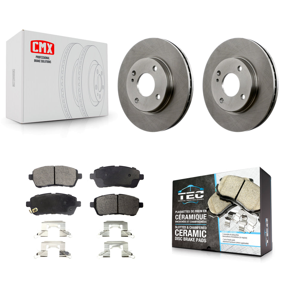 Front Disc Brake Rotors And Ceramic Pads Kit For Ford Fiesta K8T-100168