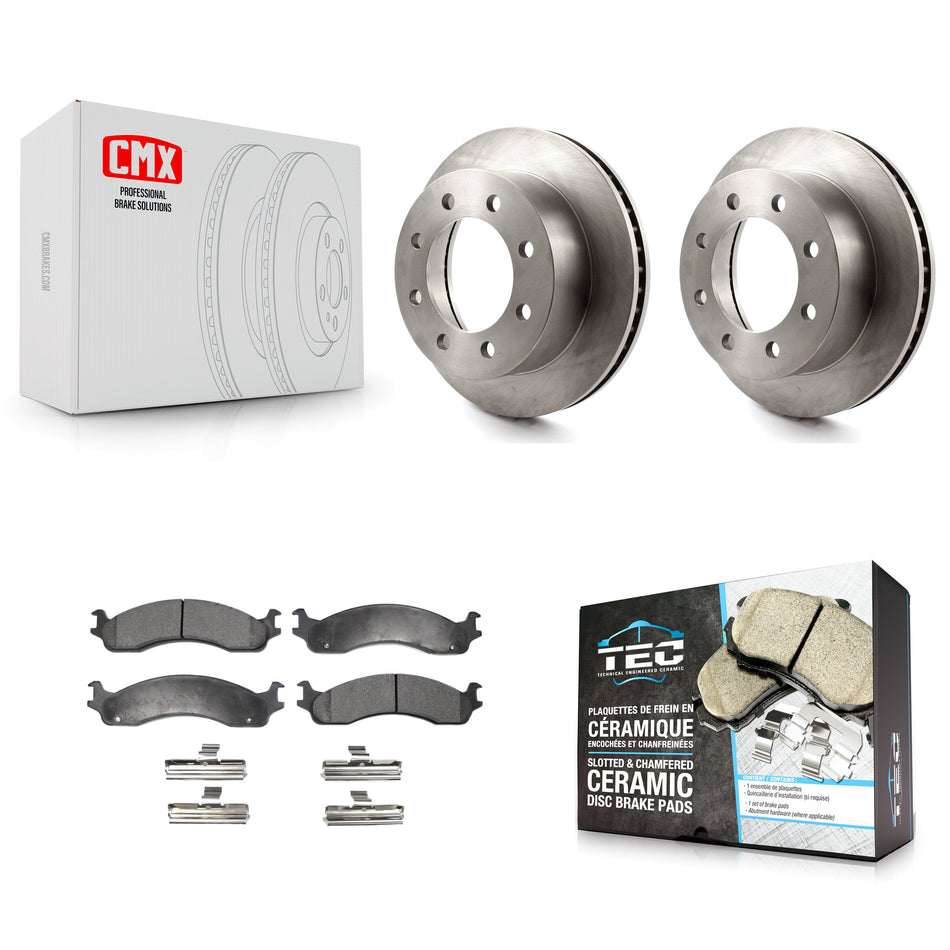 Front Disc Brake Rotors And Ceramic Pads Kit For Dodge Ram 2500 3500 Van K8T-100201