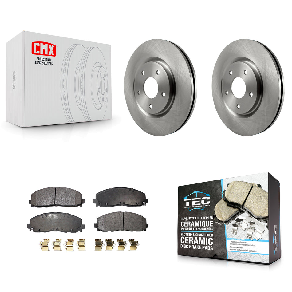 Front Disc Brake Rotors And Ceramic Pads Kit For Dodge Grand Caravan Chrysler Journey Town & Country Pacifica Ram C/V Volkswagen Routan Voyager K8T-100243