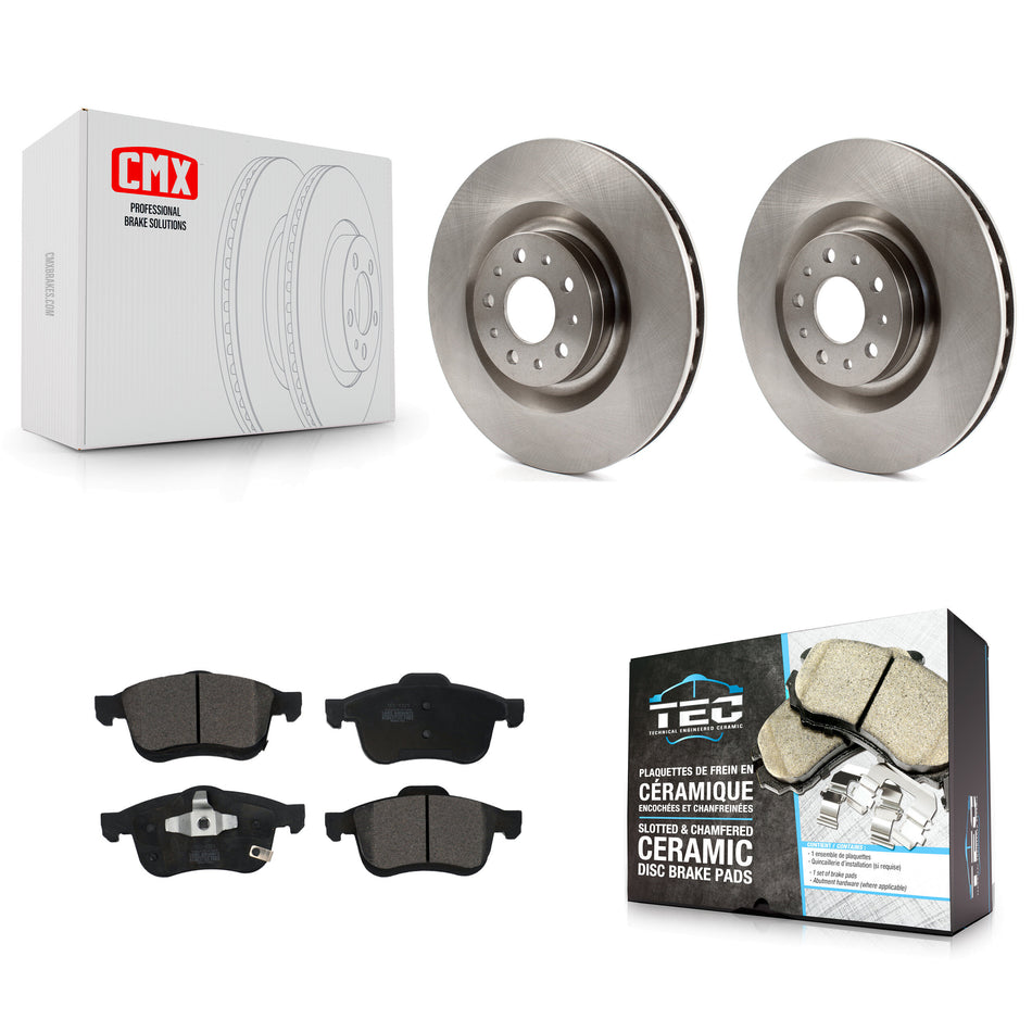Front Disc Brake Rotors And Ceramic Pads Kit For 2014-2020 Fiat 500L K8T-100248
