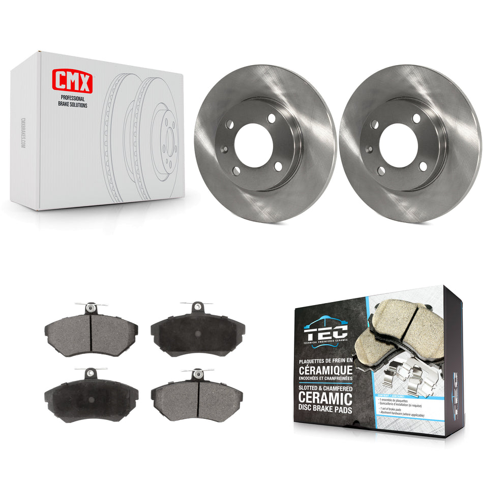 Front Disc Brake Rotors And Ceramic Pads Kit For 1996 Volkswagen Golf 1.9L K8T-100252