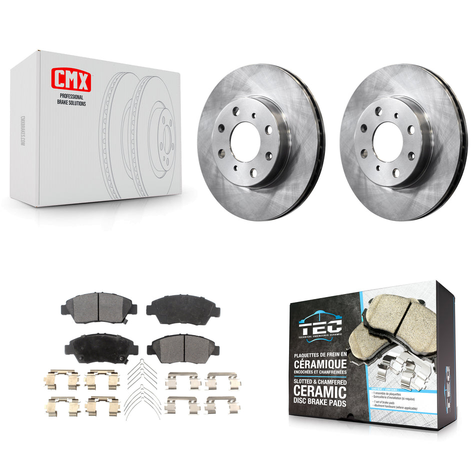 Front Disc Brake Rotors And Ceramic Pads Kit For Honda Civic K8T-100270