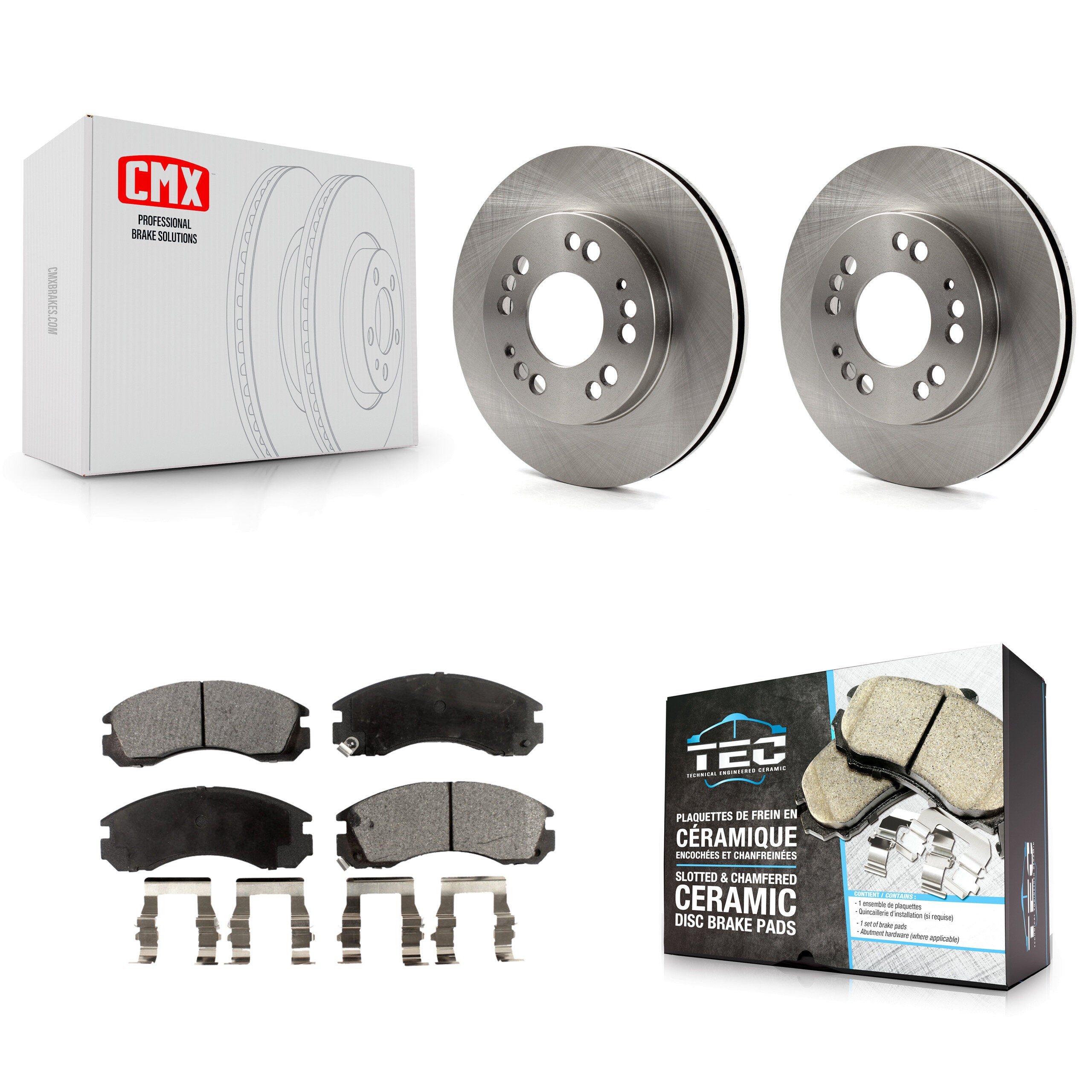 Front Brake Rotor & Ceramic Pad Kit For Eagle Talon Plymouth Laser Mitsubishi Eclipse AWD K8T-100273