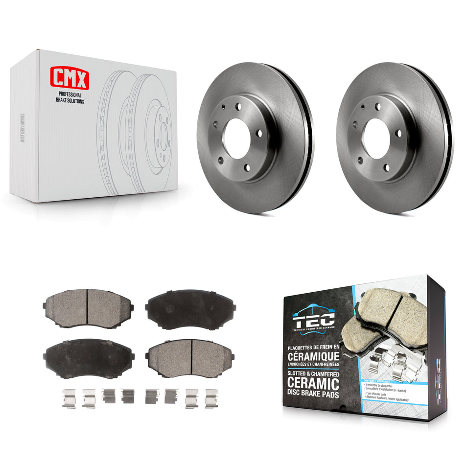 Front Disc Brake Rotors And Ceramic Pads Kit For 2000-2006 Mazda MPV K8T-100292